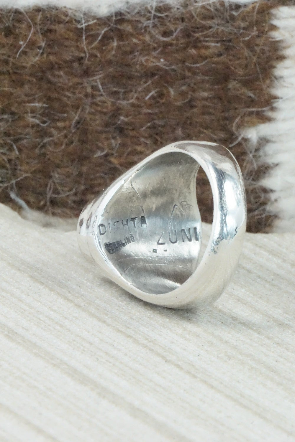 Multi Stone & Sterling Silver Inlay Ring - Charlotte Dishta - Size 12