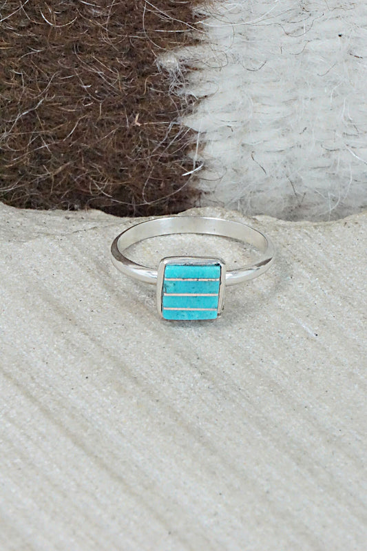 Turquoise & Sterling Silver Ring - Janelle Shebola - Size 4.25