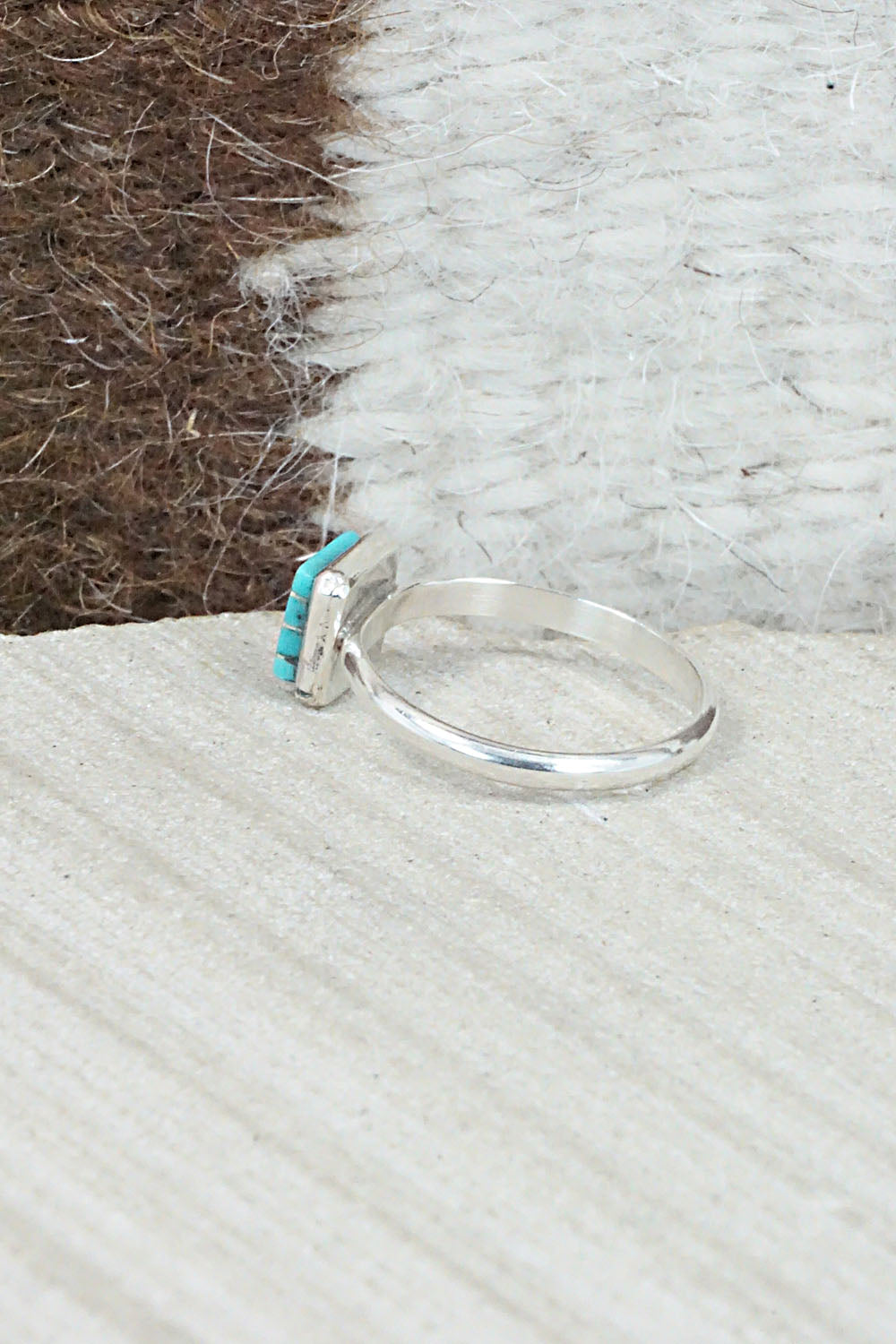 Turquoise & Sterling Silver Ring - Janelle Shebola - Size 5.75