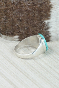 Turquoise & Sterling Silver Ring - Johnson Laweka - Size 9.5