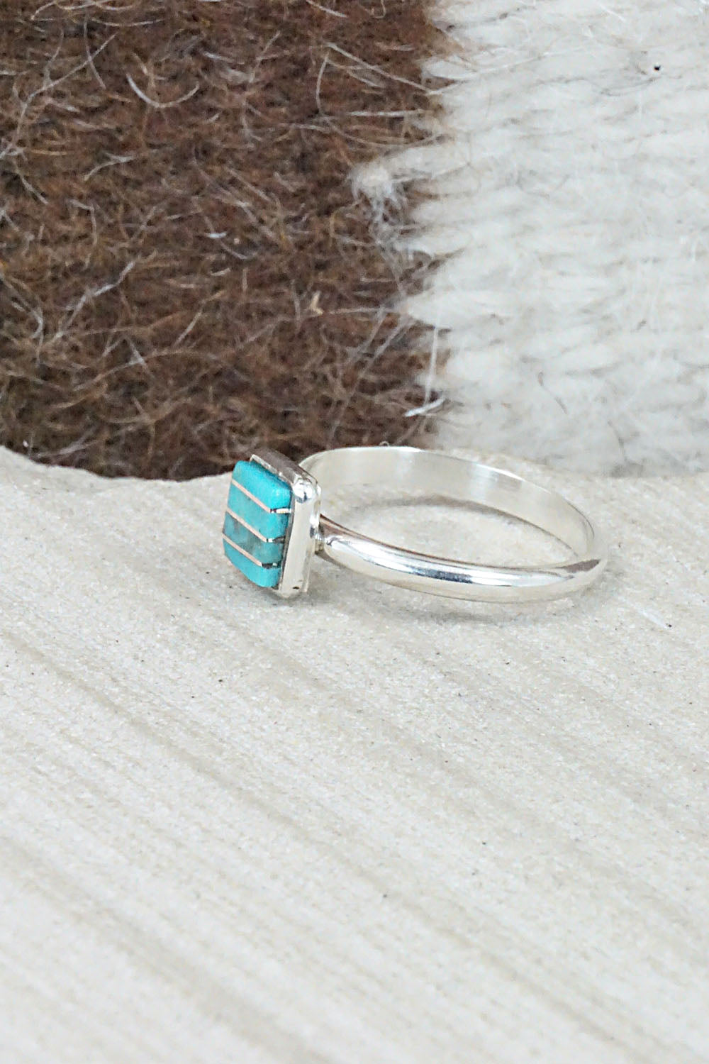 Turquoise & Sterling Silver Ring - Janelle Shebola - Size 7