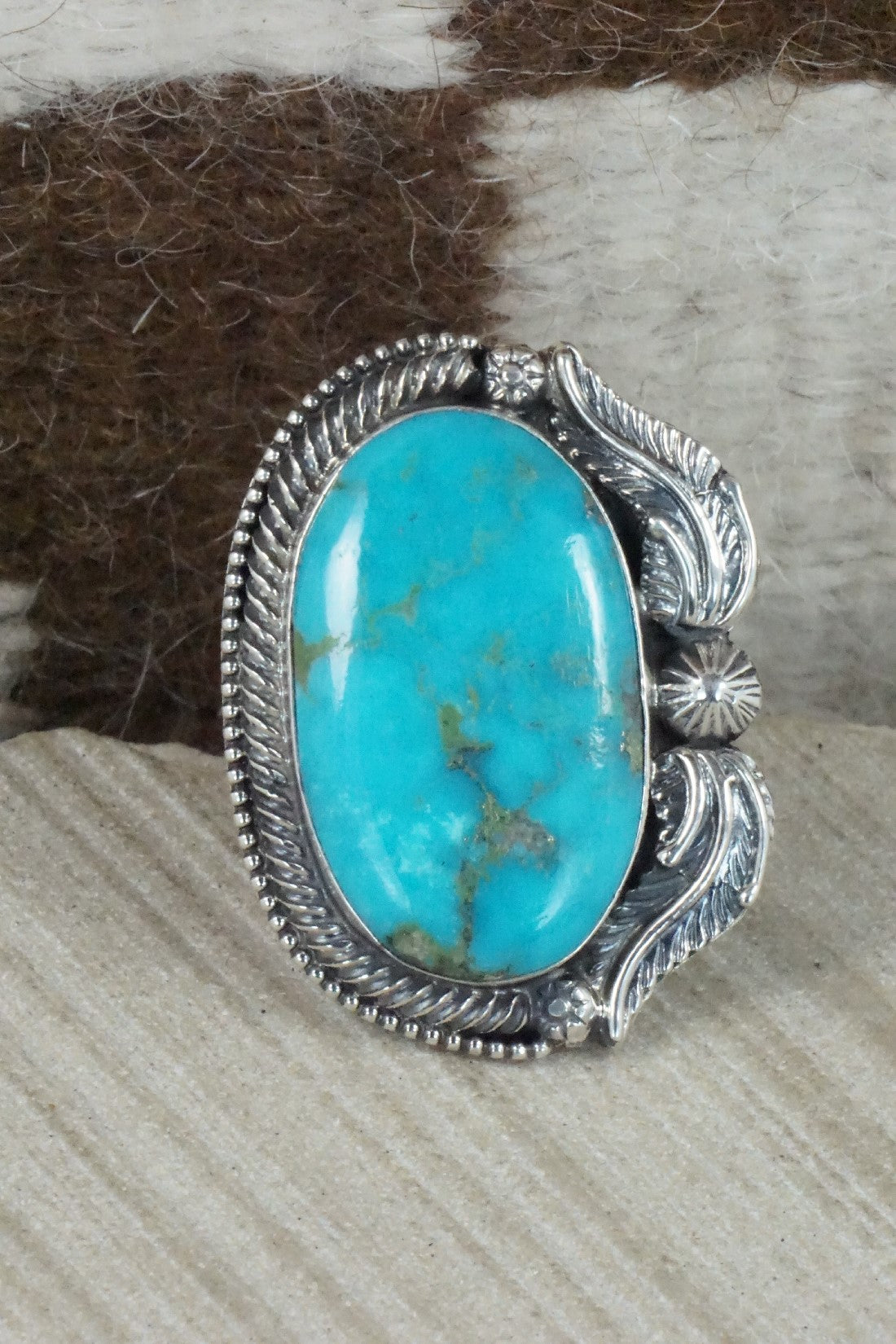 Turquoise & Sterling Silver Ring - Readda Begay - Size 8.5