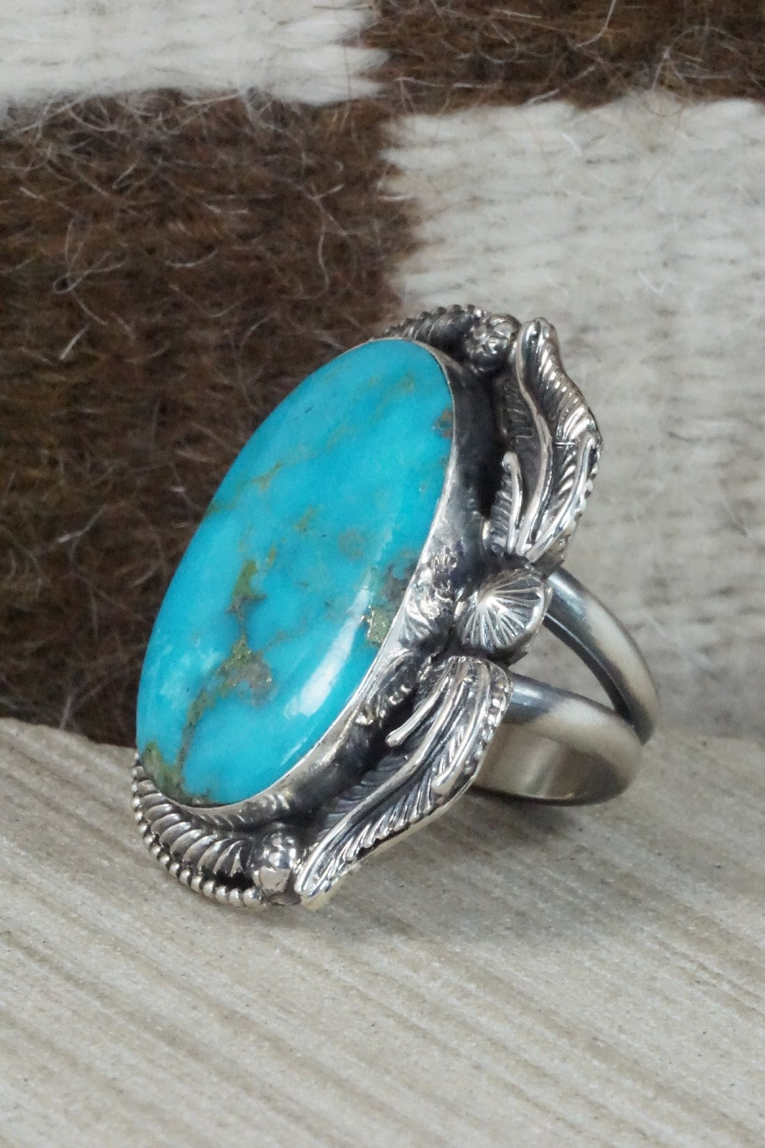 Turquoise & Sterling Silver Ring - Readda Begay - Size 8.5