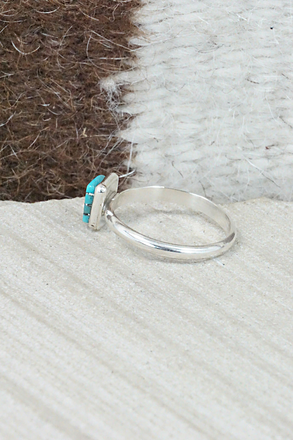 Turquoise & Sterling Silver Ring - Janelle Shebola - Size 7