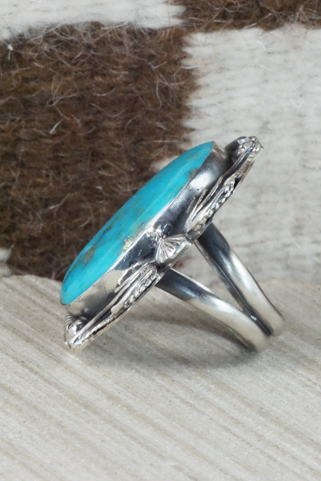 Turquoise & Sterling Silver Ring - Readda Begay - Size 8.5
