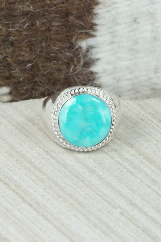 Turquoise & Sterling Silver Ring - Arlen Quetawki Jr. - Size 10