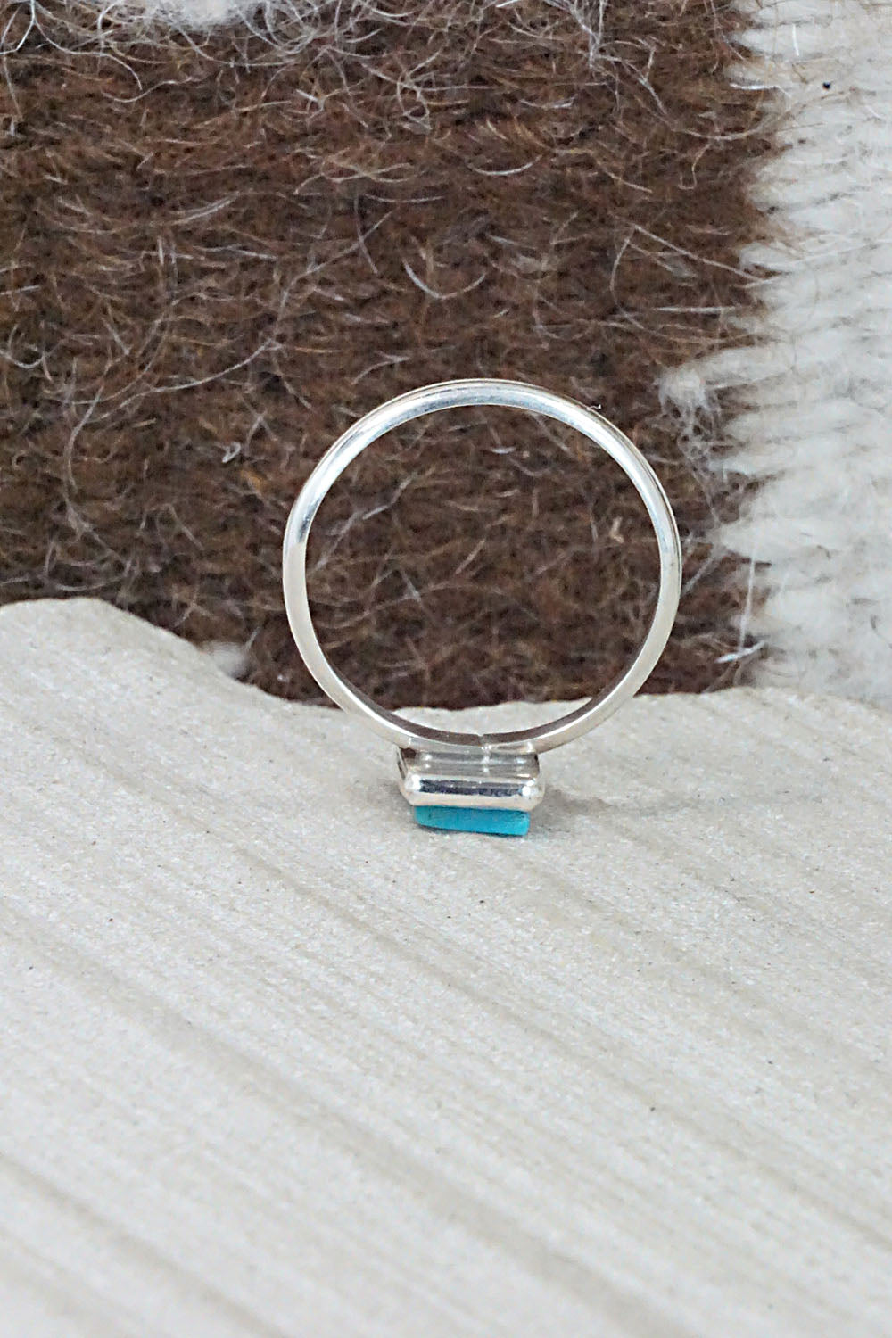 Turquoise & Sterling Silver Ring - Janelle Shebola - Size 7