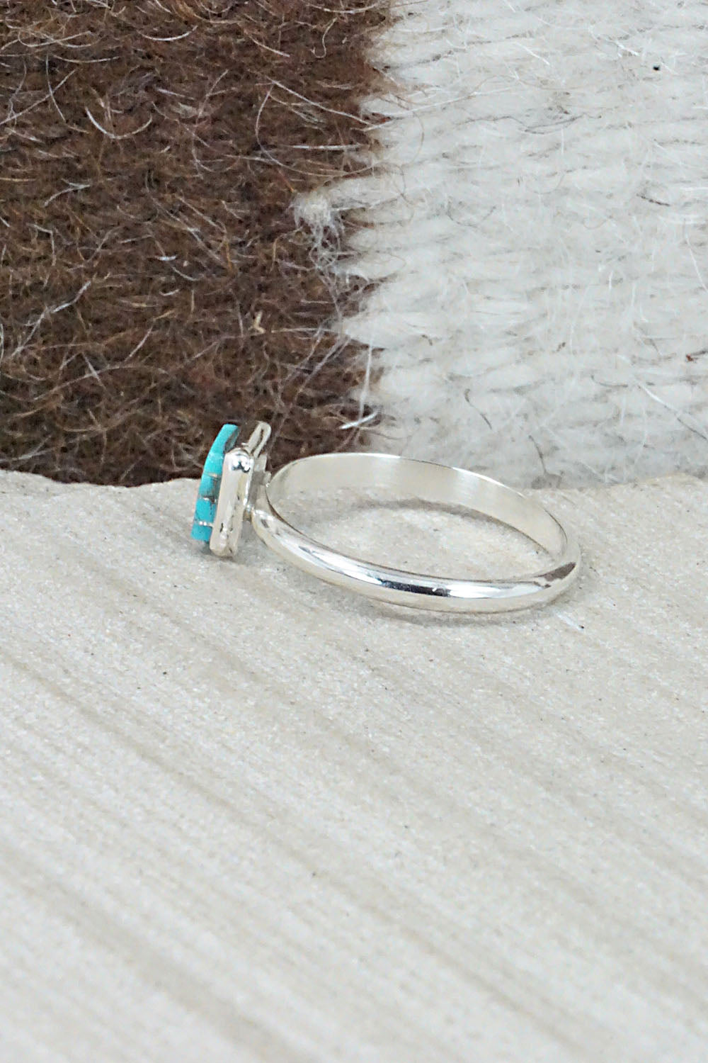 Turquoise & Sterling Silver Ring - Janelle Shebola - Size 8