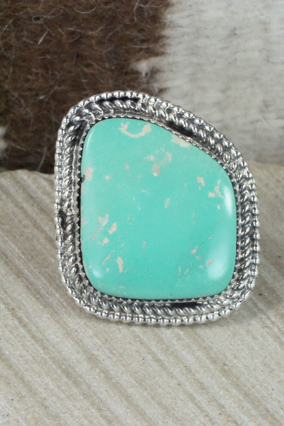 Turquoise & Sterling Silver Ring - Readda Begay - Size 9