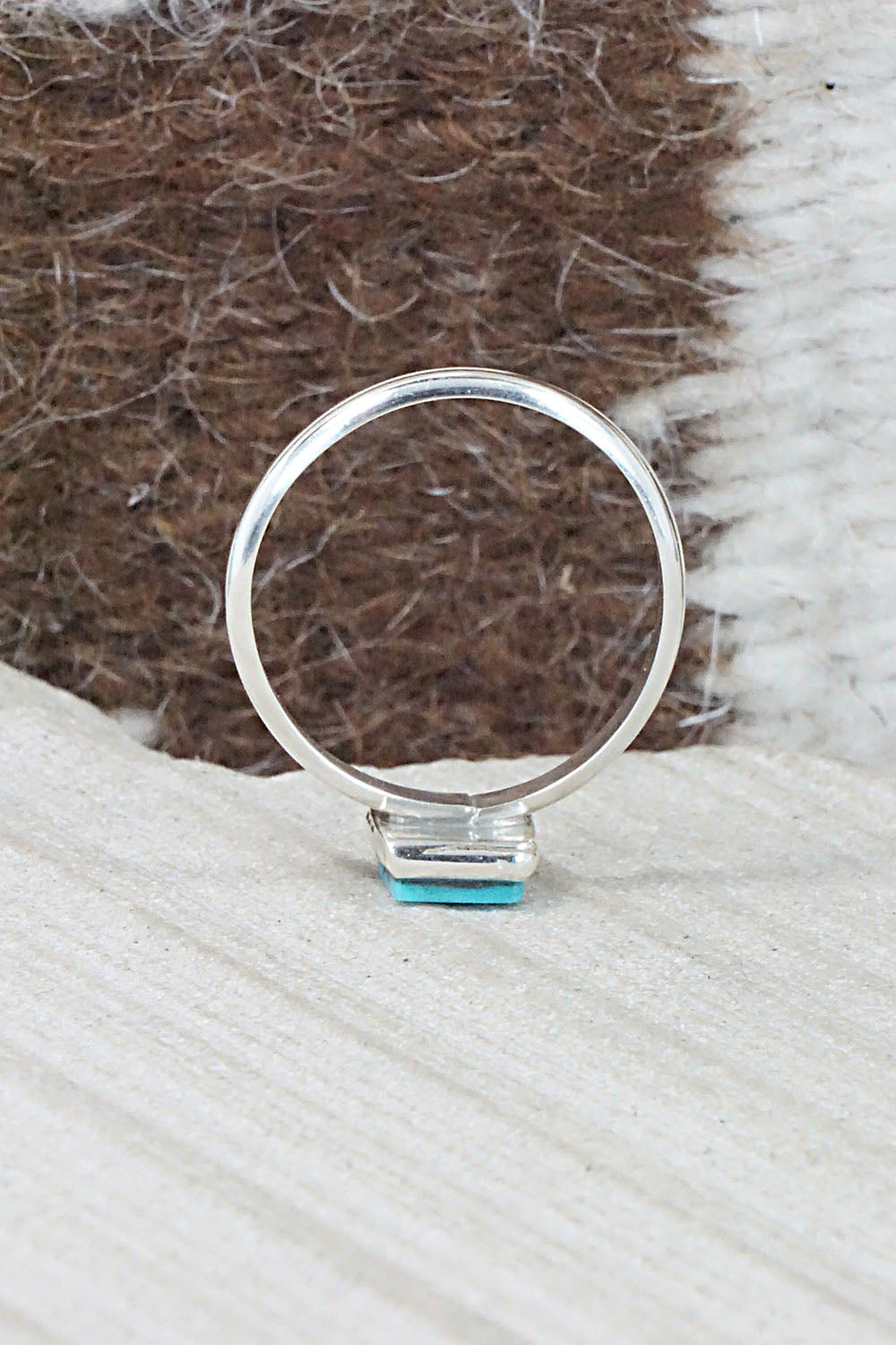 Turquoise & Sterling Silver Ring - Janelle Shebola - Size 8