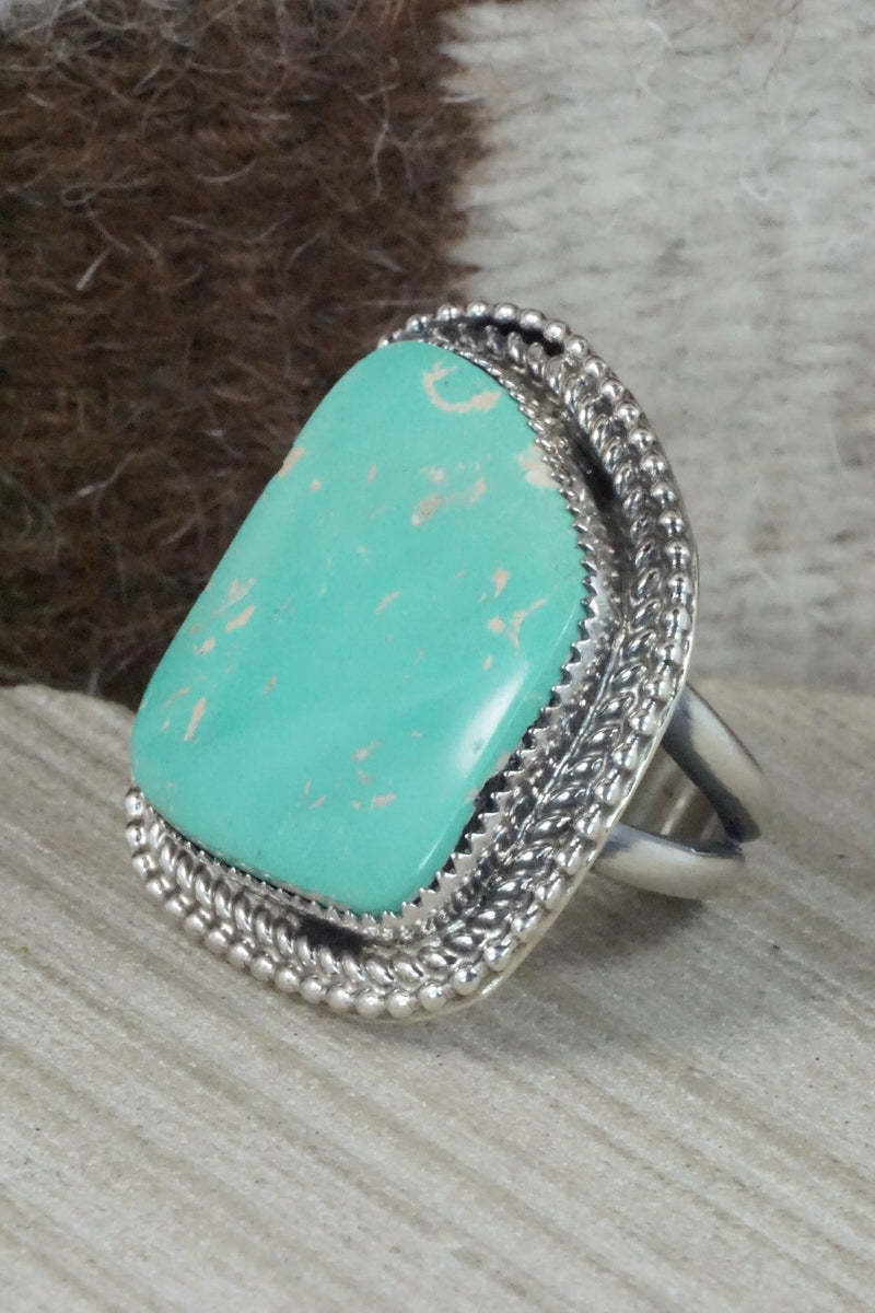Turquoise & Sterling Silver Ring - Readda Begay - Size 9