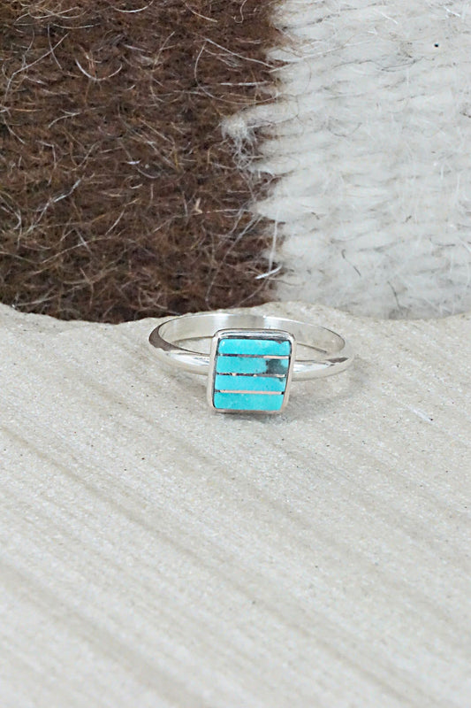 Turquoise & Sterling Silver Ring - Janelle Shebola - Size 5.25