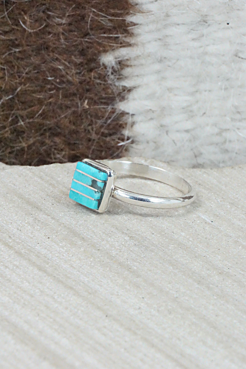 Turquoise & Sterling Silver Ring - Janelle Shebola - Size 5.25