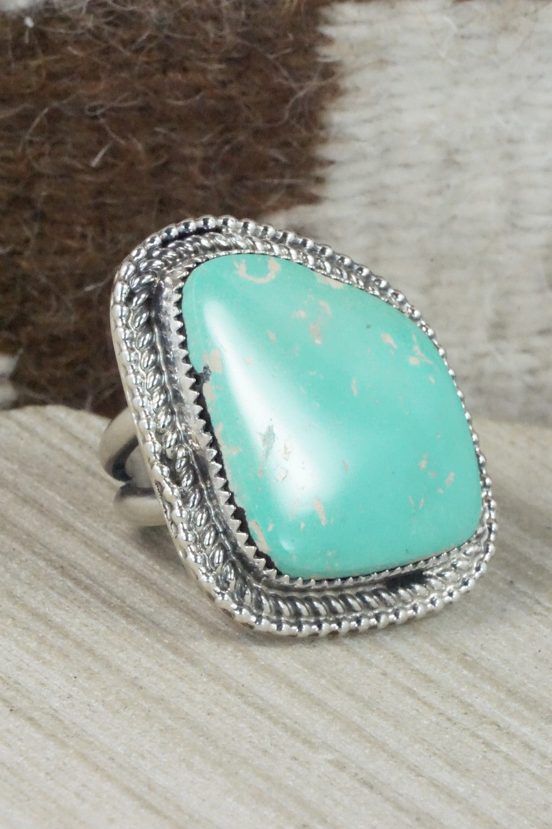 Turquoise & Sterling Silver Ring - Readda Begay - Size 9