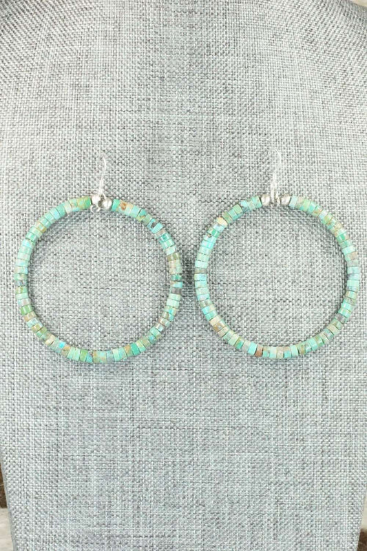 Turquoise & Sterling Silver Earrings - Doreen Jake