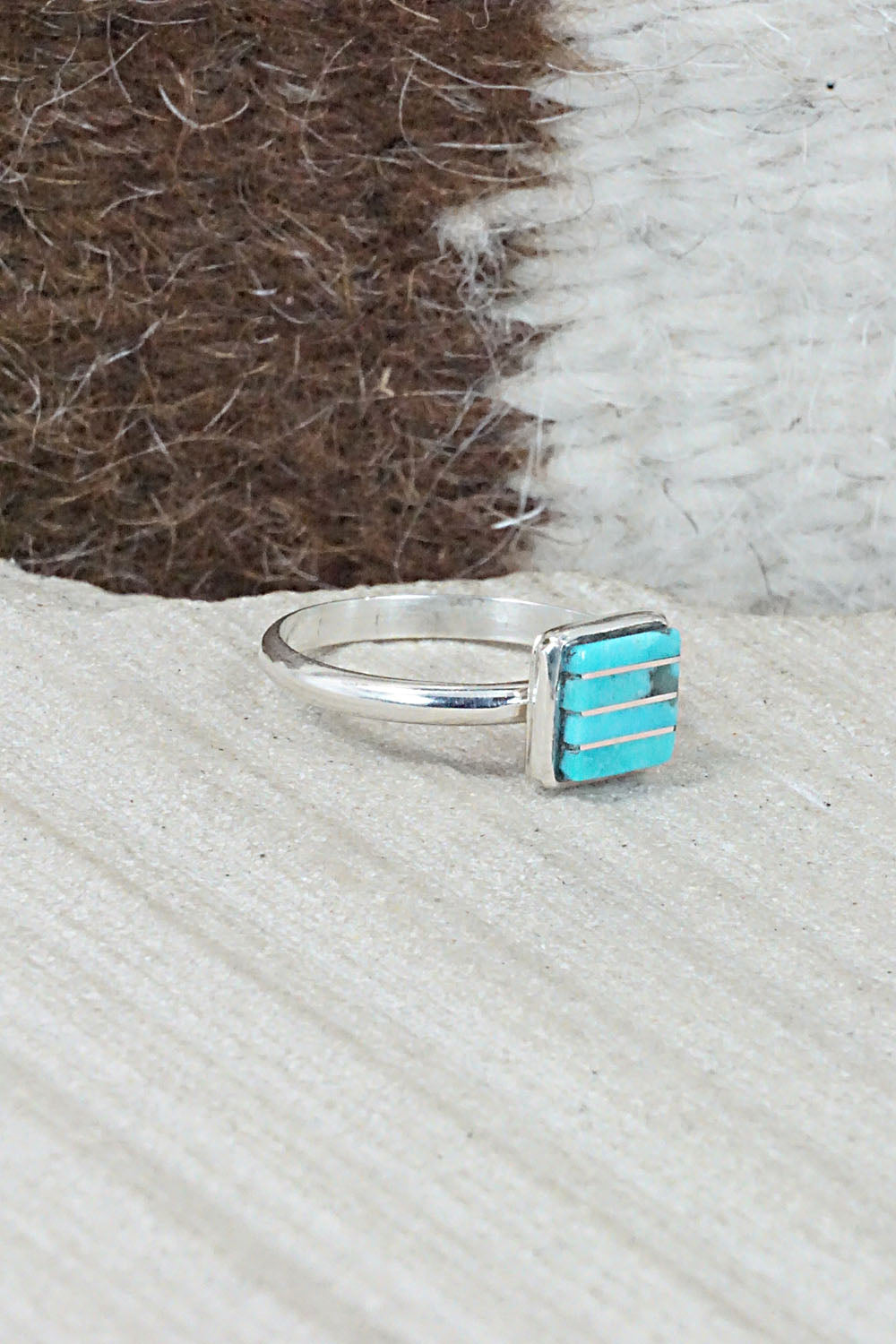 Turquoise & Sterling Silver Ring - Janelle Shebola - Size 5.25