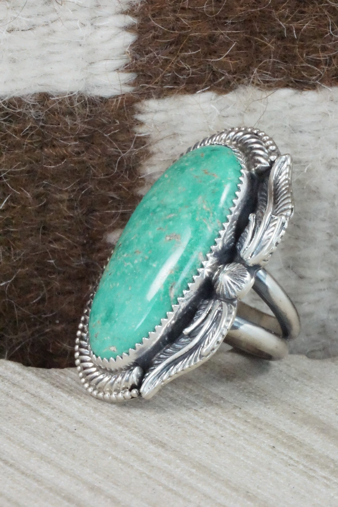 Turquoise & Sterling Silver Ring - Readda Begay - Size 9.25