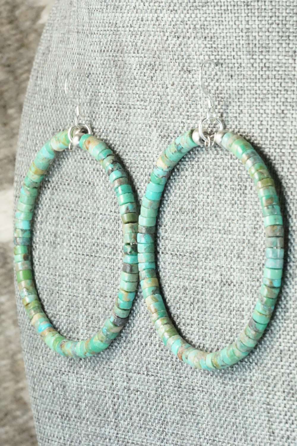 Turquoise & Sterling Silver Earrings - Doreen Jake