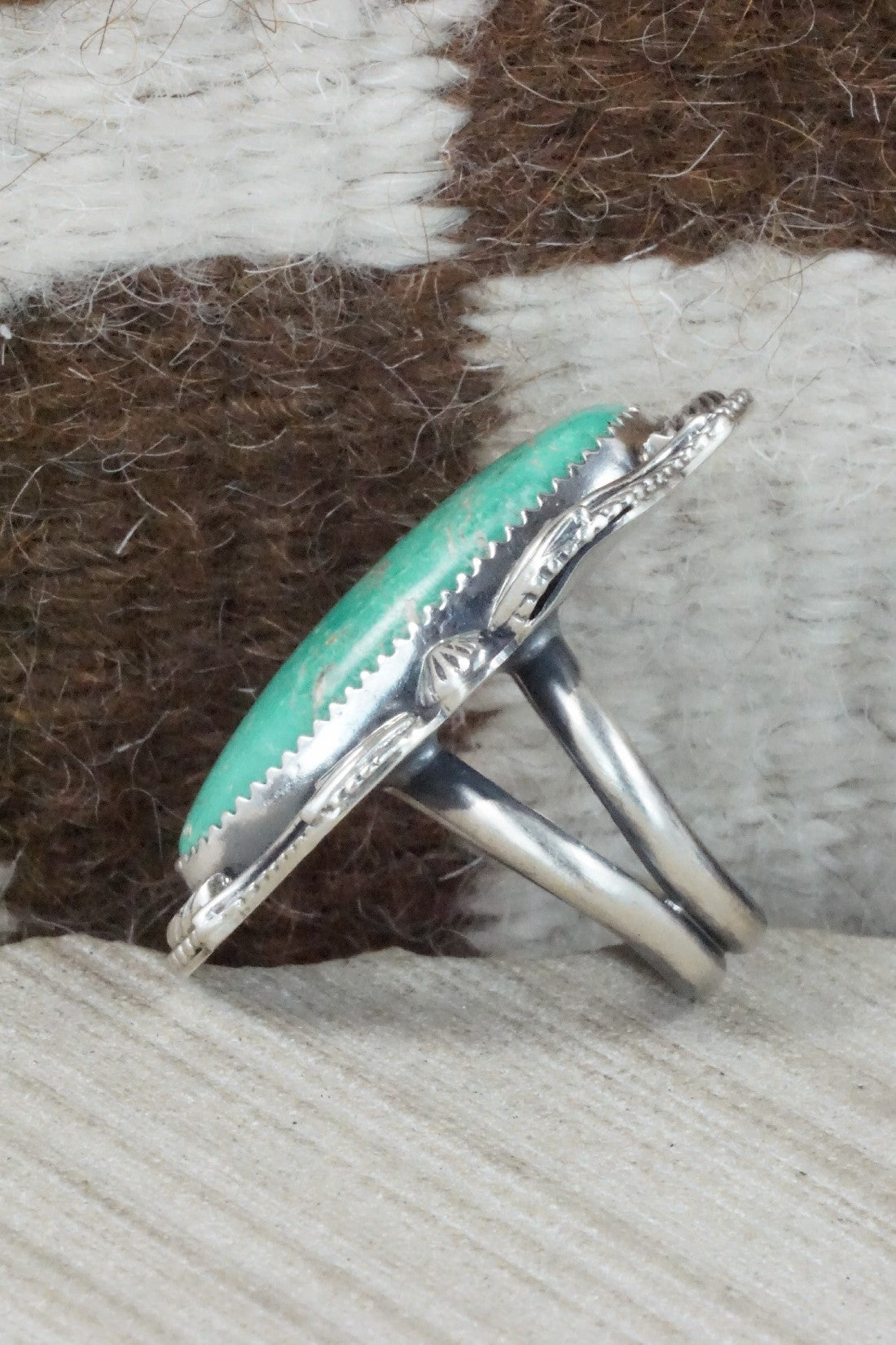 Turquoise & Sterling Silver Ring - Readda Begay - Size 9.25