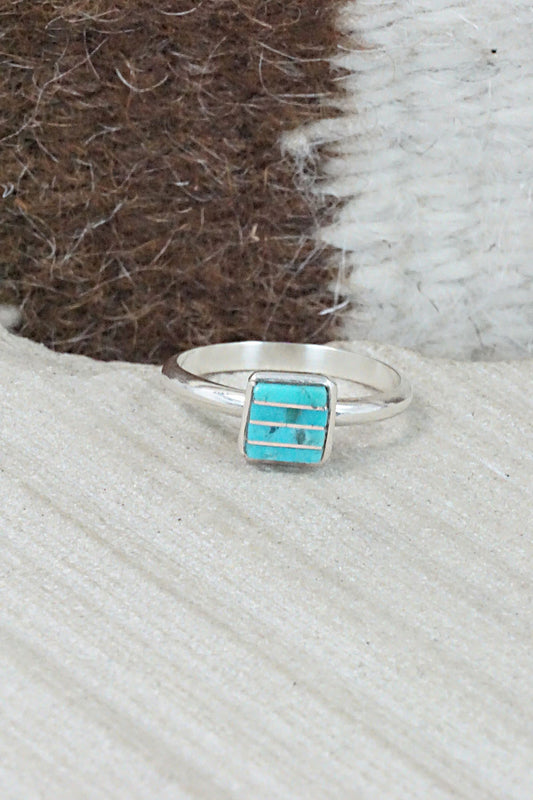 Turquoise & Sterling Silver Ring - Janelle Shebola - Size 7