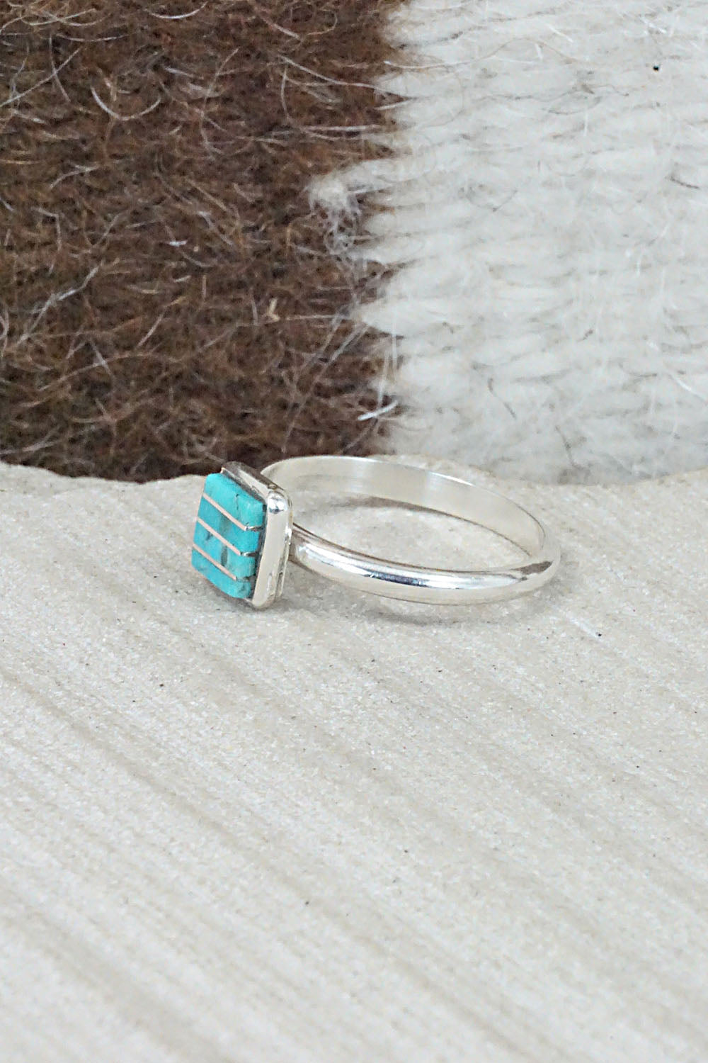 Turquoise & Sterling Silver Ring - Janelle Shebola - Size 7