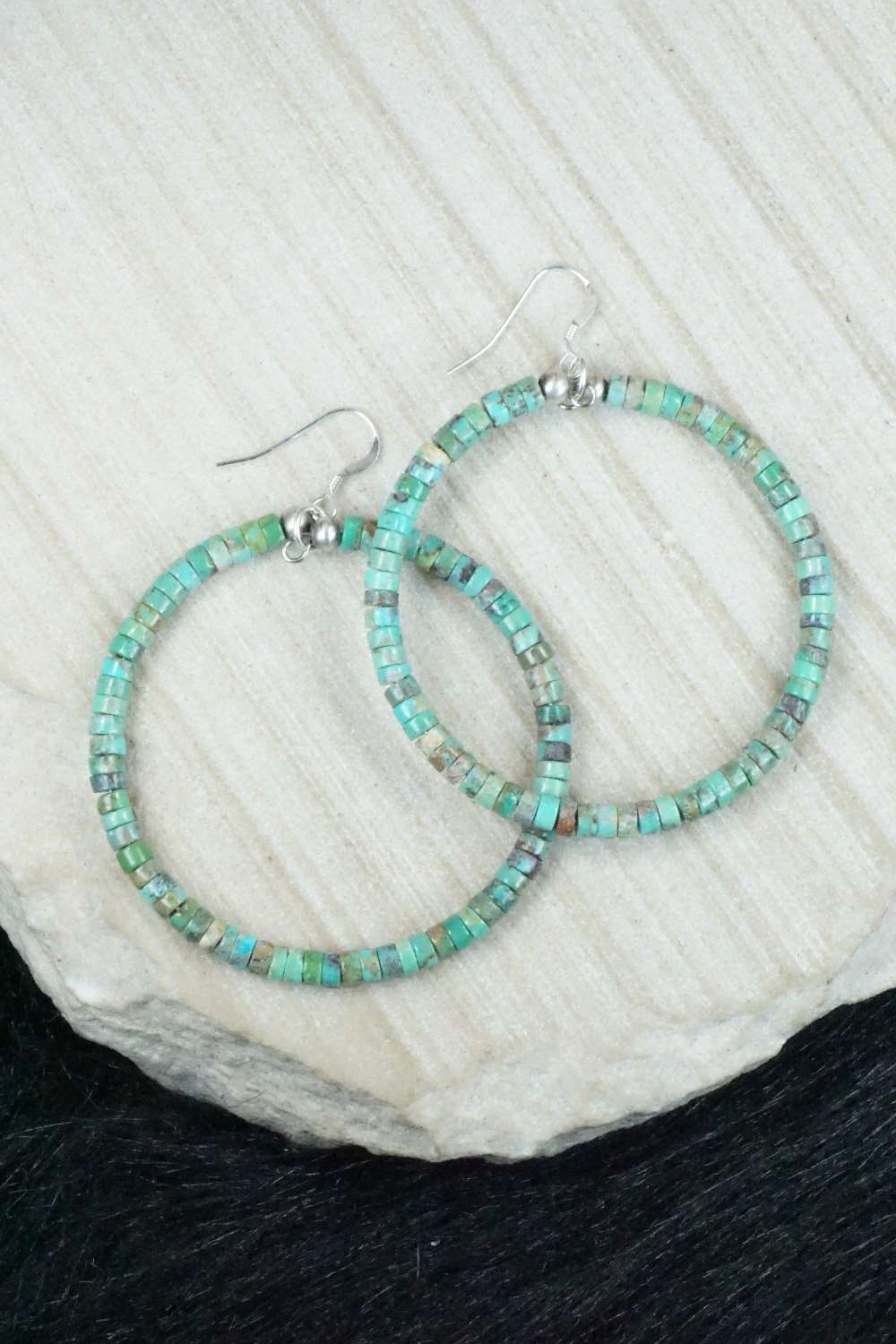 Turquoise & Sterling Silver Earrings - Doreen Jake
