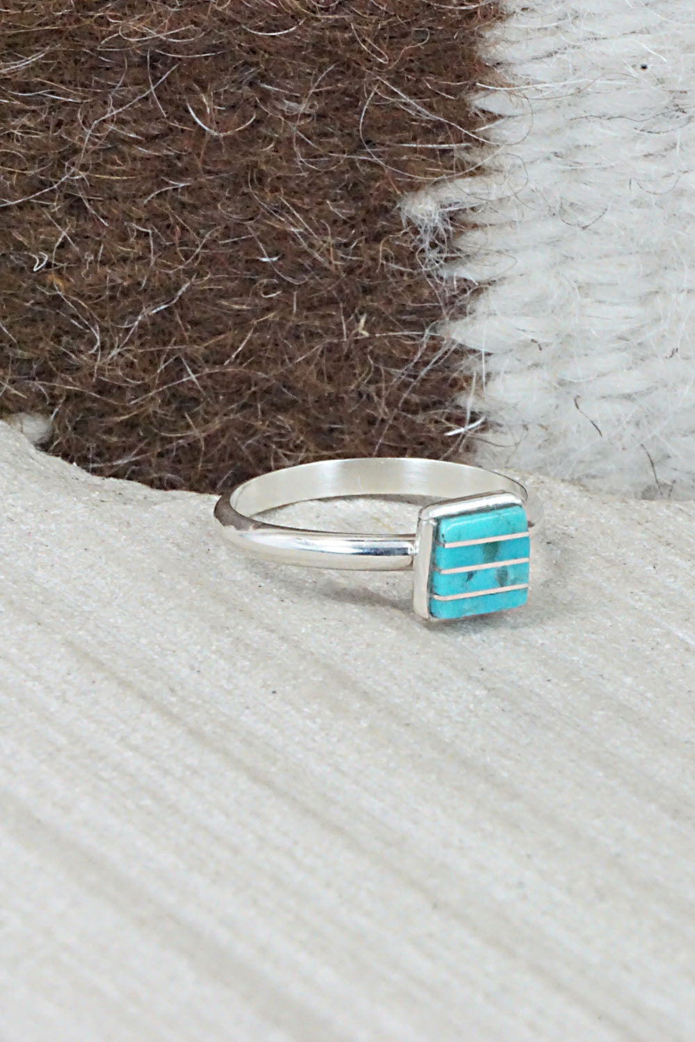 Turquoise & Sterling Silver Ring - Janelle Shebola - Size 7