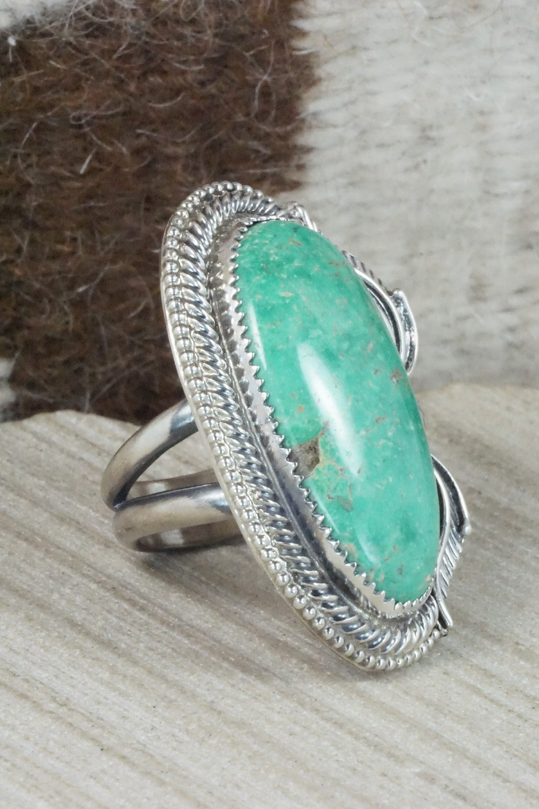 Turquoise & Sterling Silver Ring - Readda Begay - Size 9.25