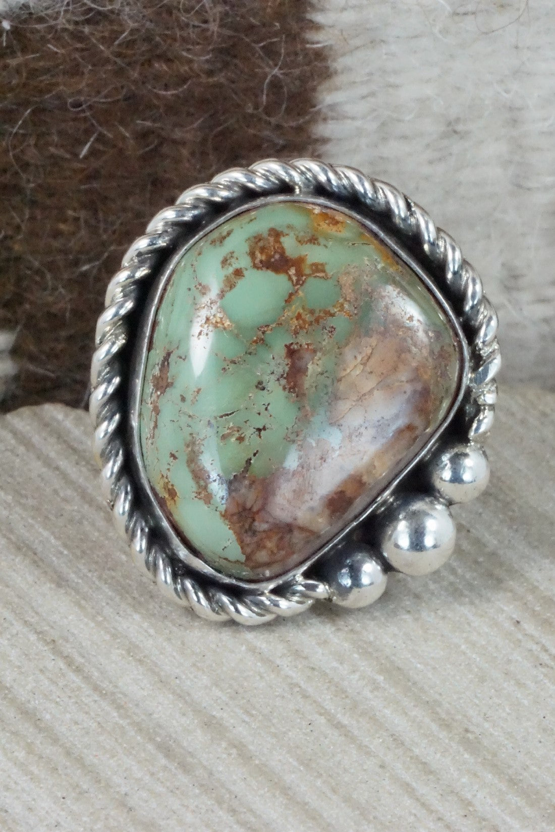 Turquoise & Sterling Silver Ring - Readda Begay - Size 9.5