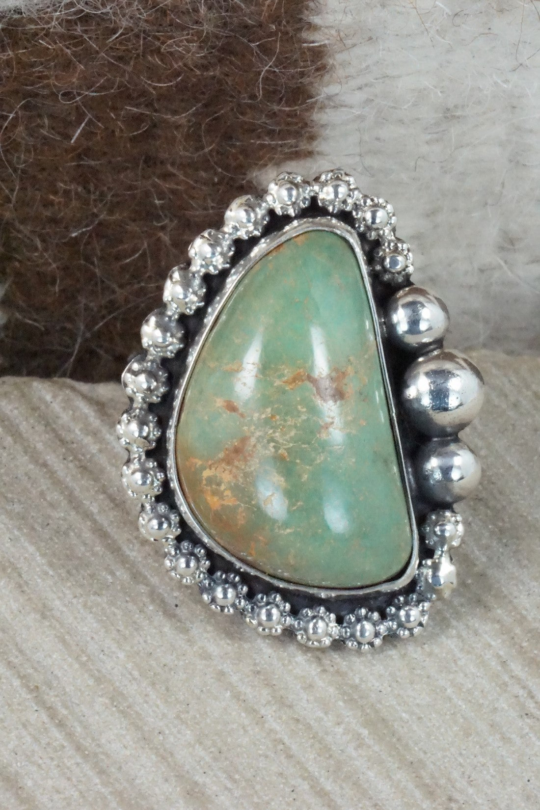 Turquoise & Sterling Silver Ring - Readda Begay - Size 8