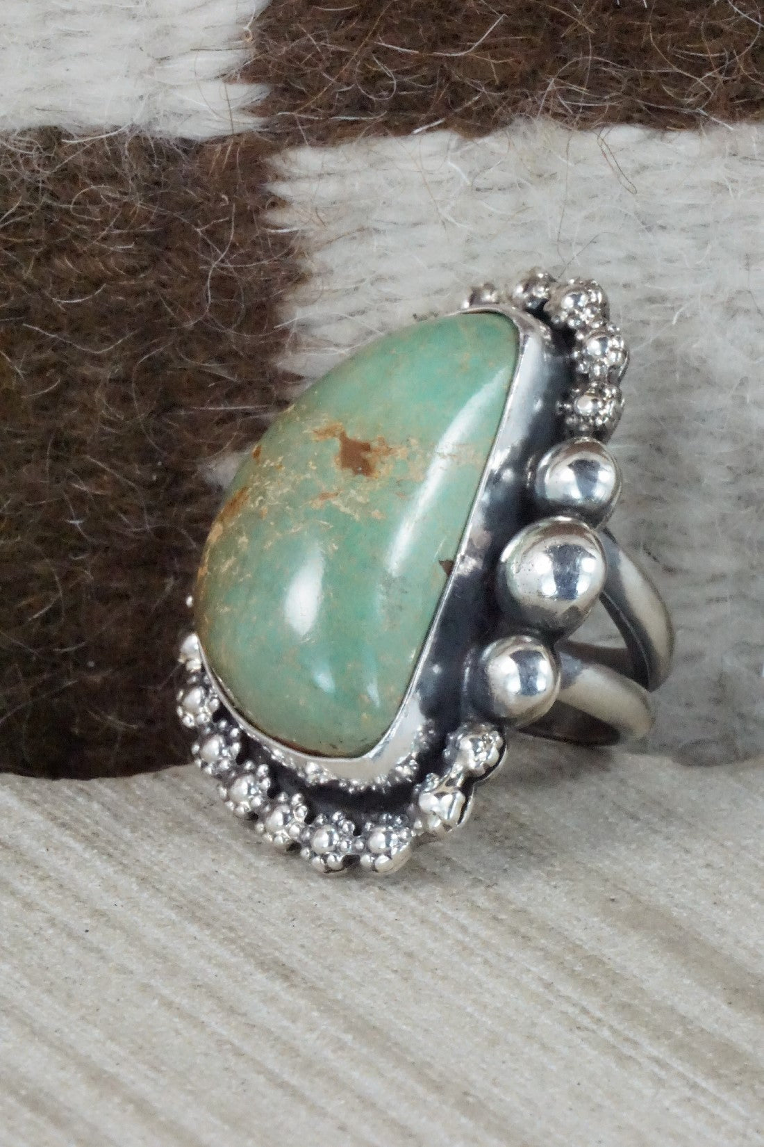 Turquoise & Sterling Silver Ring - Readda Begay - Size 8
