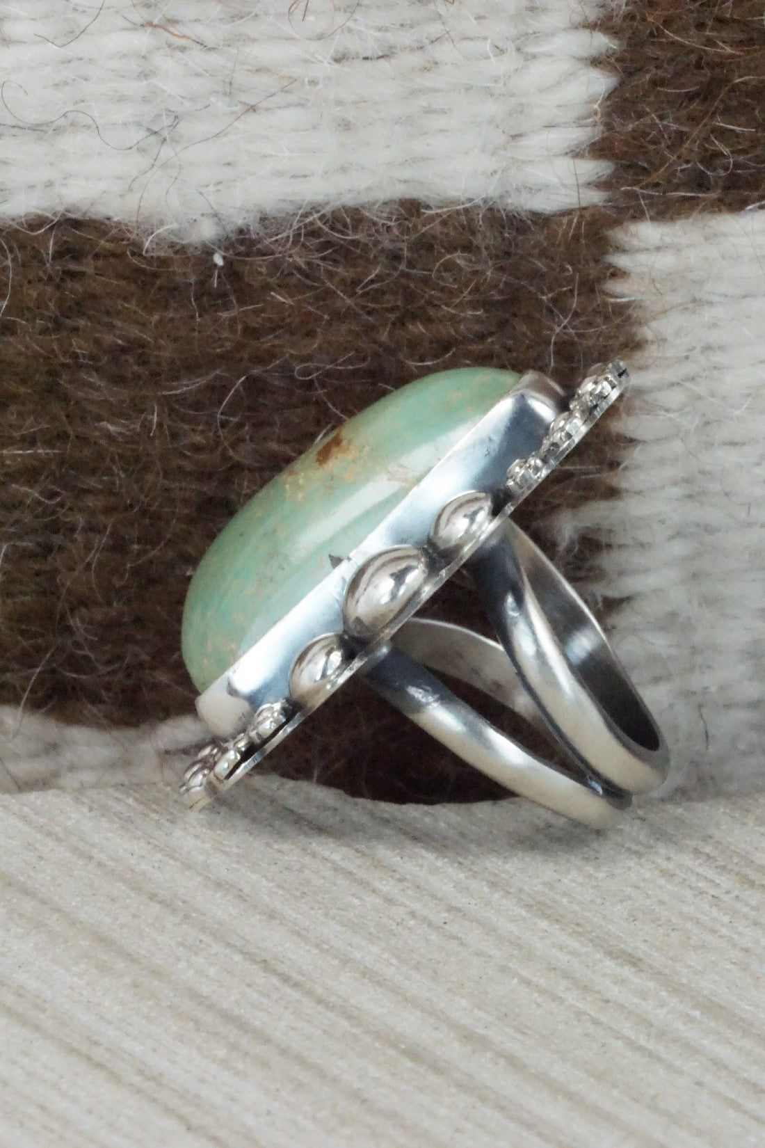 Turquoise & Sterling Silver Ring - Readda Begay - Size 8