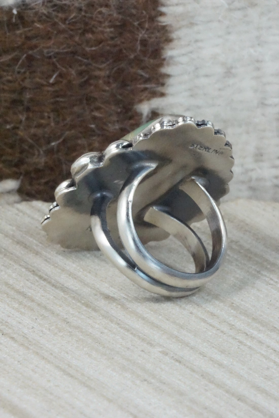 Turquoise & Sterling Silver Ring - Readda Begay - Size 8