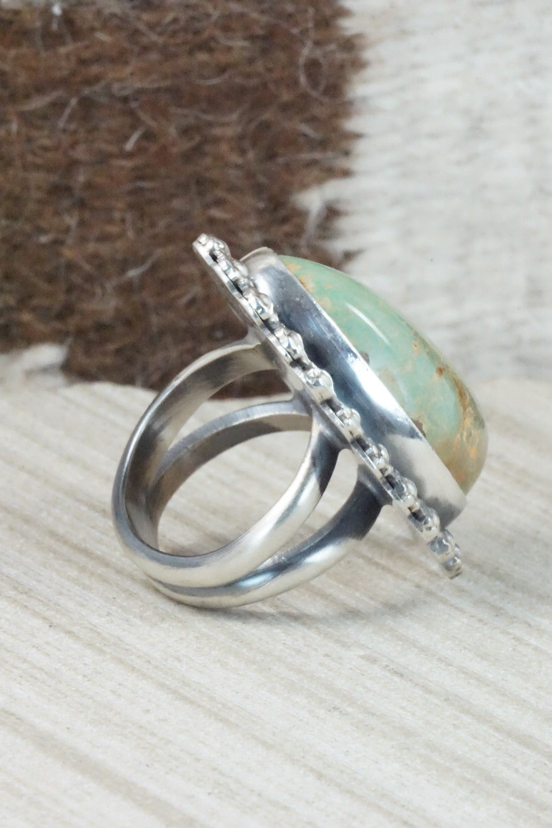 Turquoise & Sterling Silver Ring - Readda Begay - Size 8