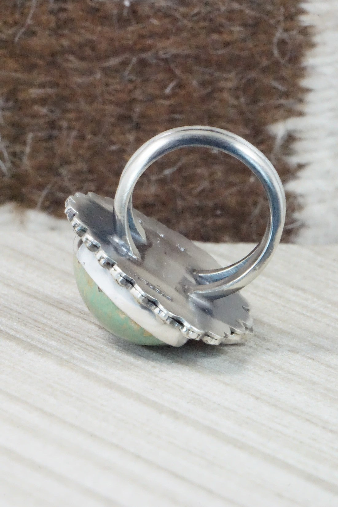 Turquoise & Sterling Silver Ring - Readda Begay - Size 8