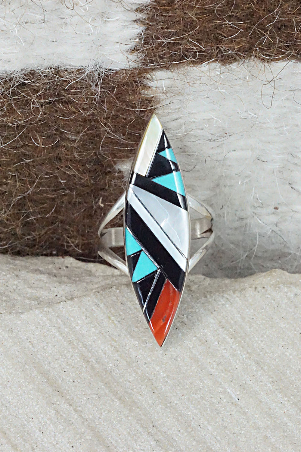 Multi Stone & Sterling Silver Ring - Cleo Kallestewa - Size 6.5