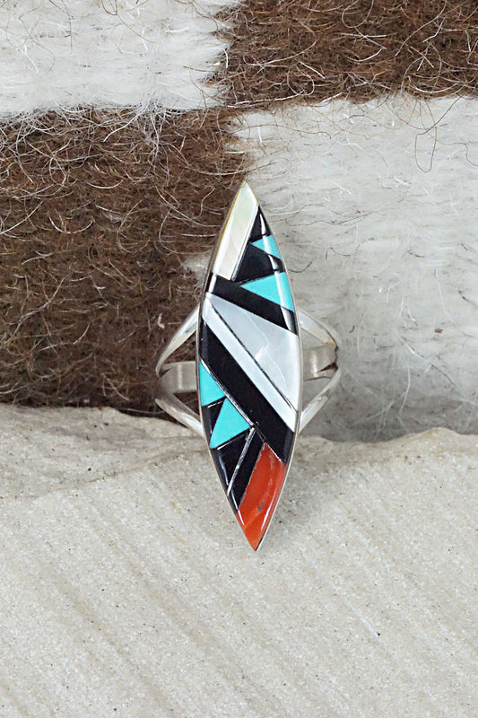 Multi Stone & Sterling Silver Ring - Cleo Kallestewa - Size 6.5