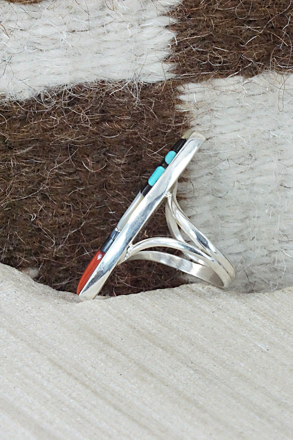 Multi Stone & Sterling Silver Ring - Cleo Kallestewa - Size 6.5