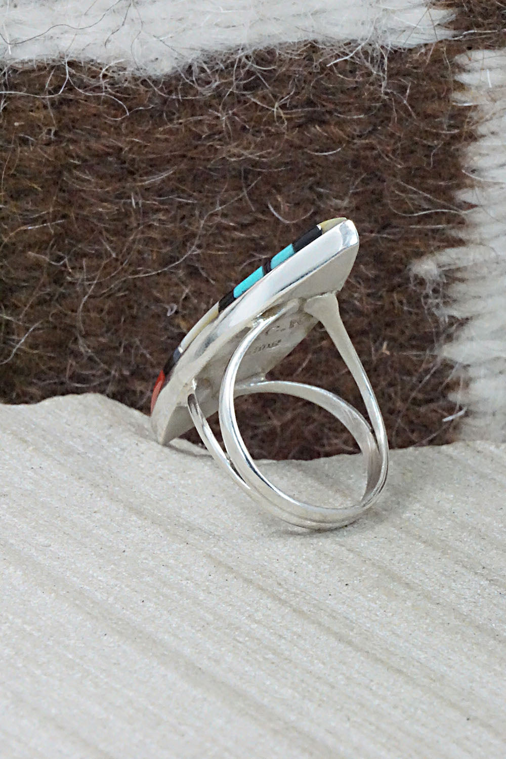 Multi Stone & Sterling Silver Ring - Cleo Kallestewa - Size 6.5