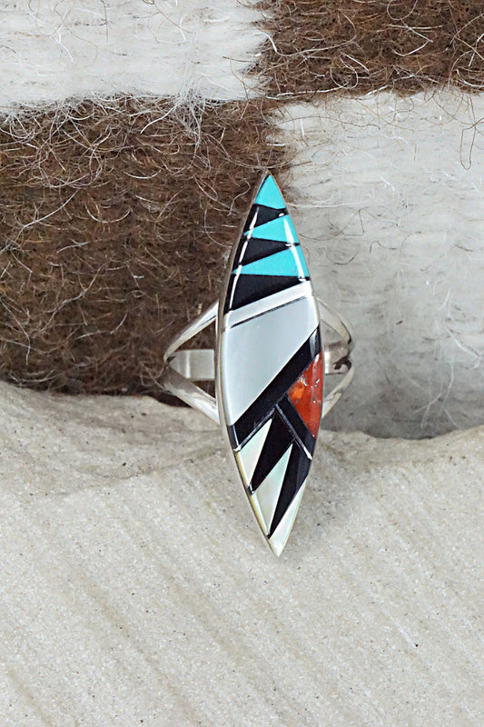 Multi Stone & Sterling Silver Ring - Cleo Kallestewa - Size 6.25