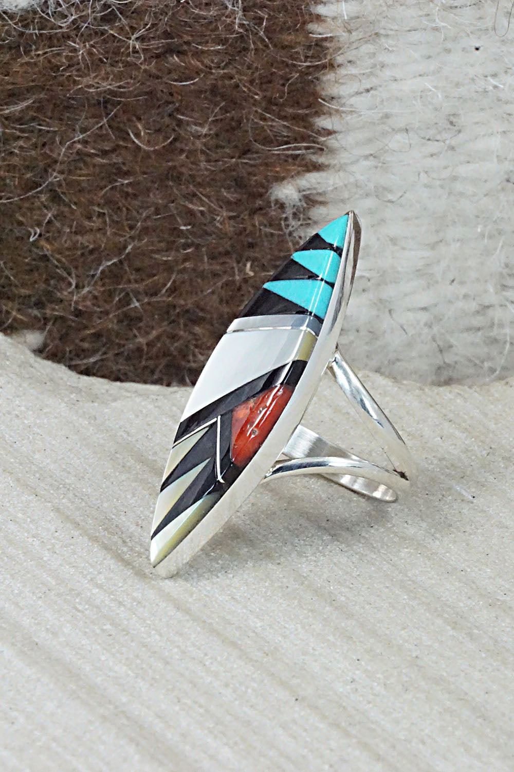 Multi Stone & Sterling Silver Ring - Cleo Kallestewa - Size 6.25