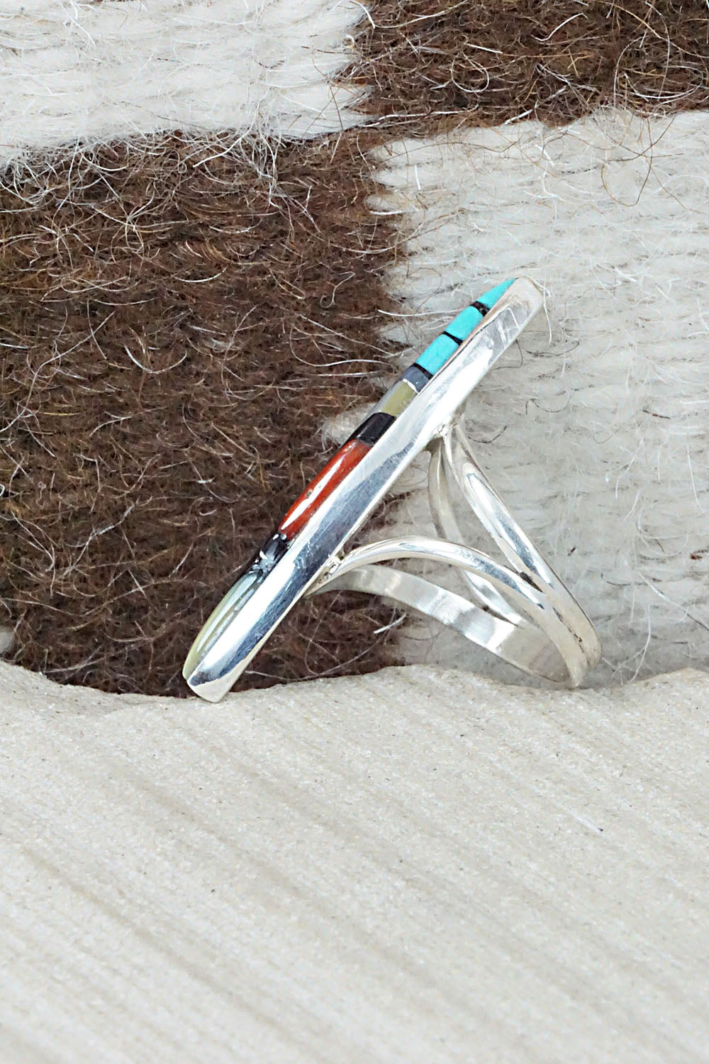 Multi Stone & Sterling Silver Ring - Cleo Kallestewa - Size 6.25