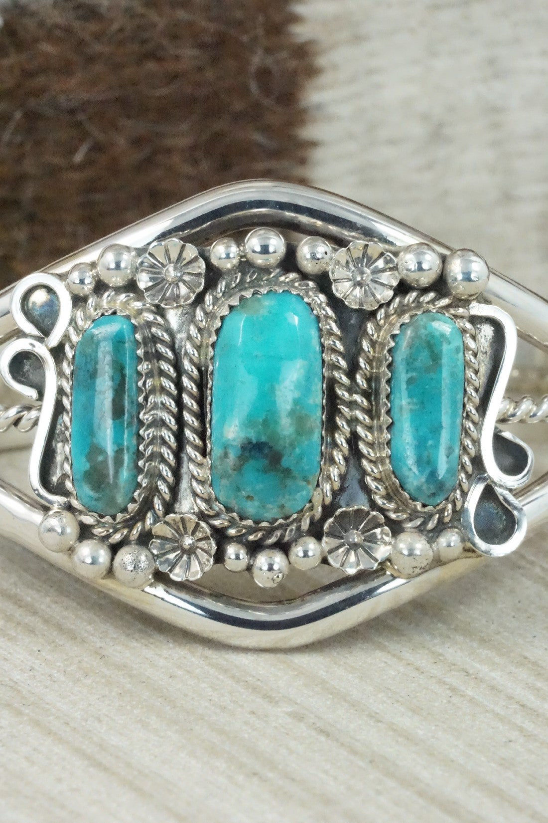 Turquoise & Sterling Silver Bracelet - Donavan Nez
