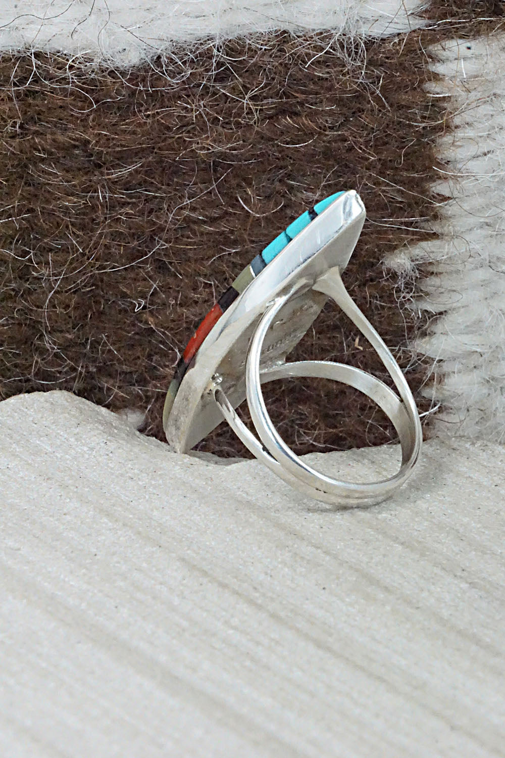 Multi Stone & Sterling Silver Ring - Cleo Kallestewa - Size 6.25