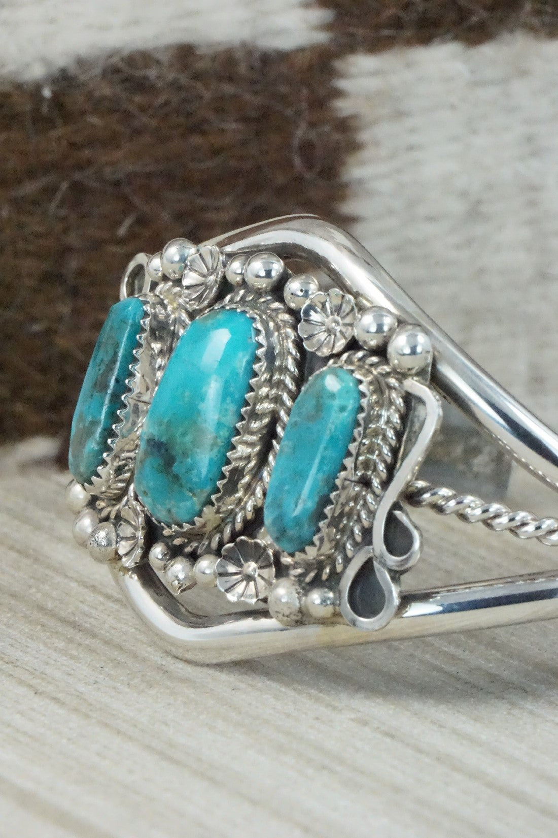 Turquoise & Sterling Silver Bracelet - Donavan Nez
