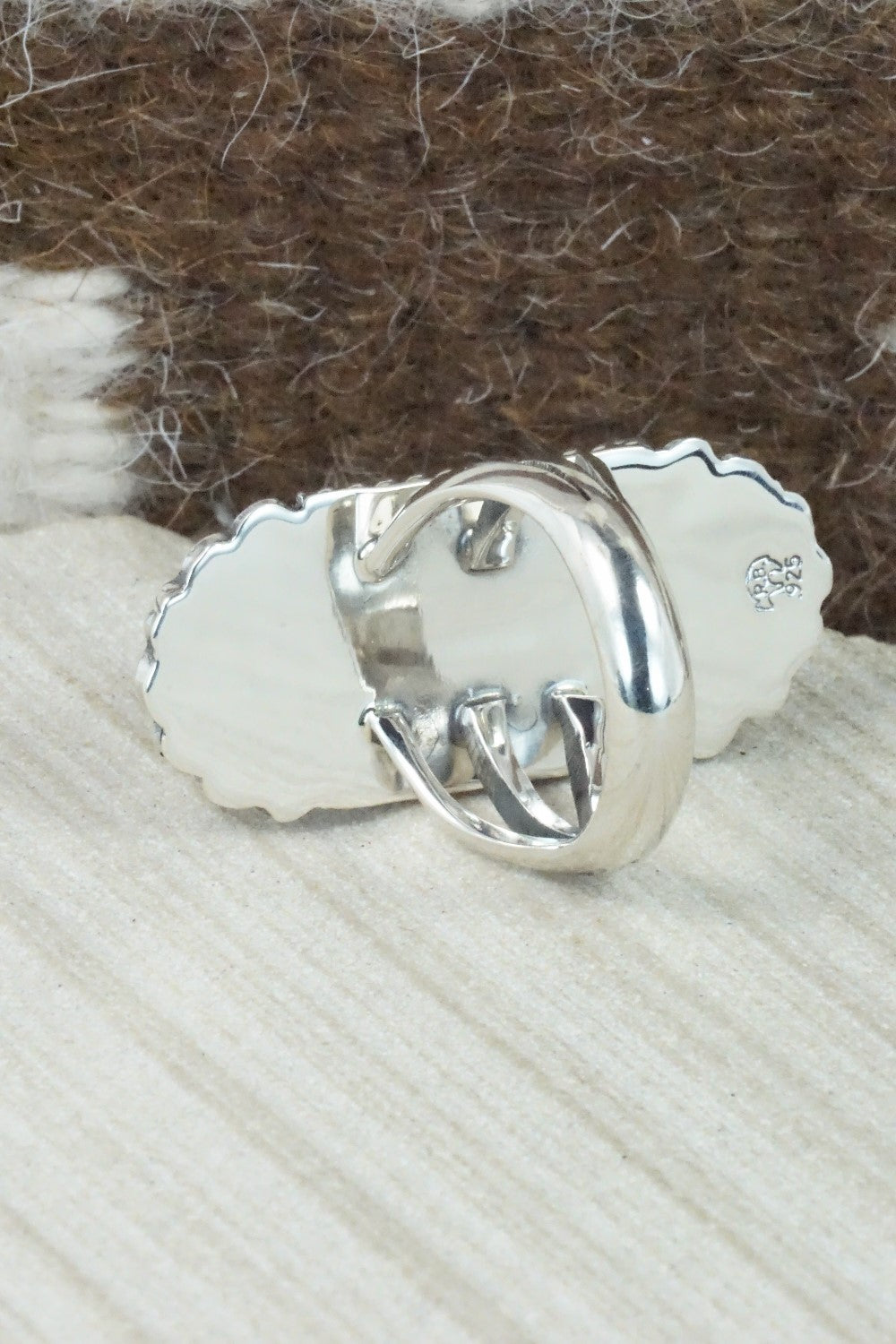 Turquoise & Sterling Silver Ring - Sheena Jack - Size 8