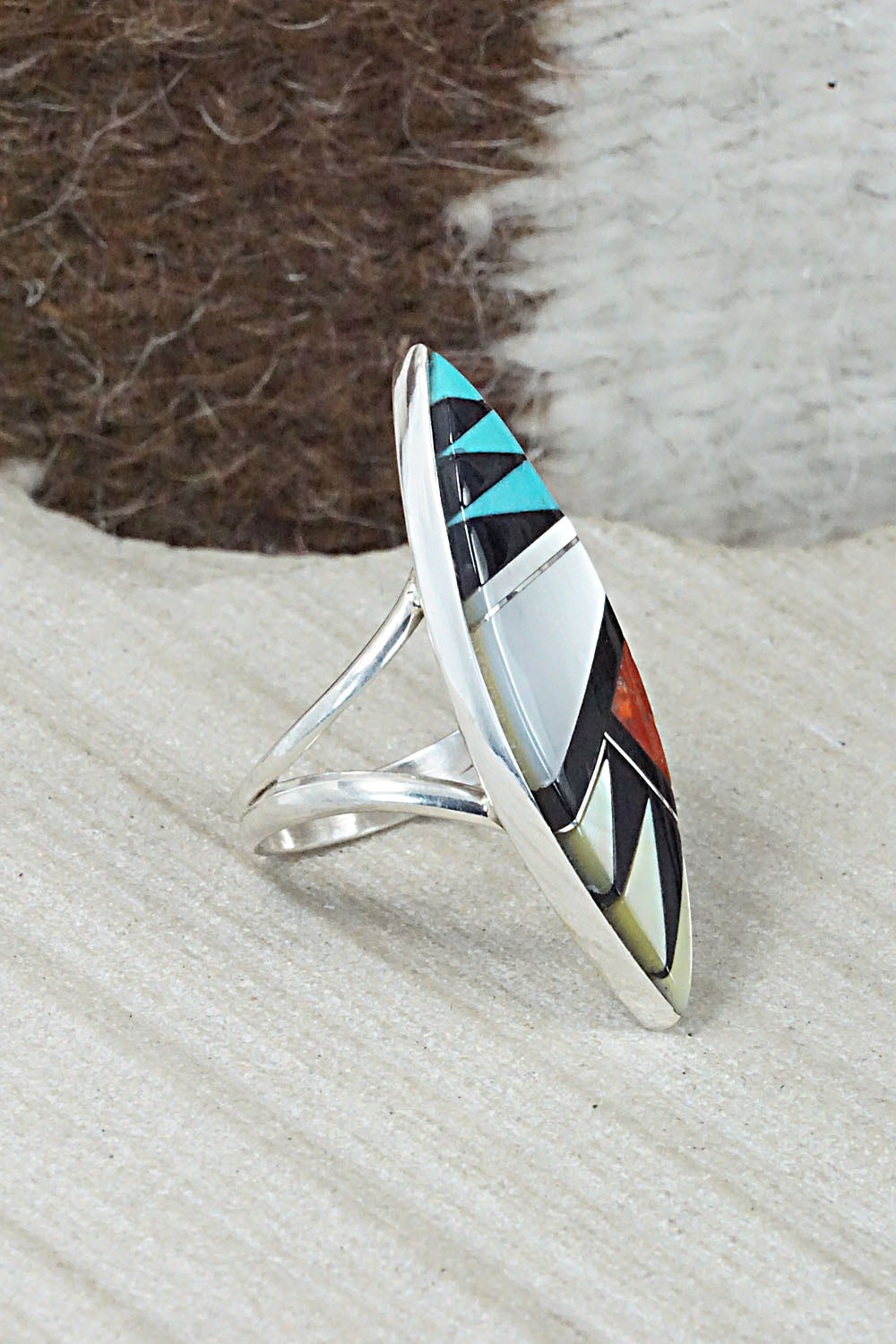 Multi Stone & Sterling Silver Ring - Cleo Kallestewa - Size 6.25
