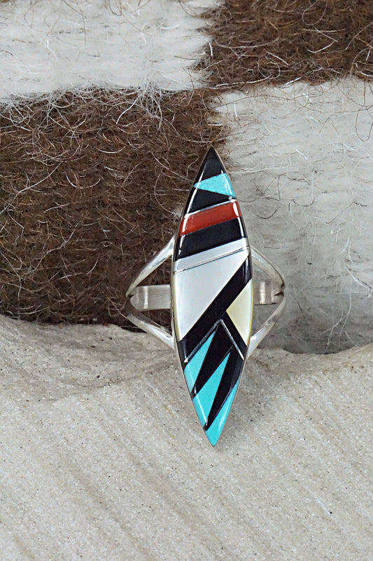 Multi Stone & Sterling Silver Ring - Cleo Kallestewa - Size 8
