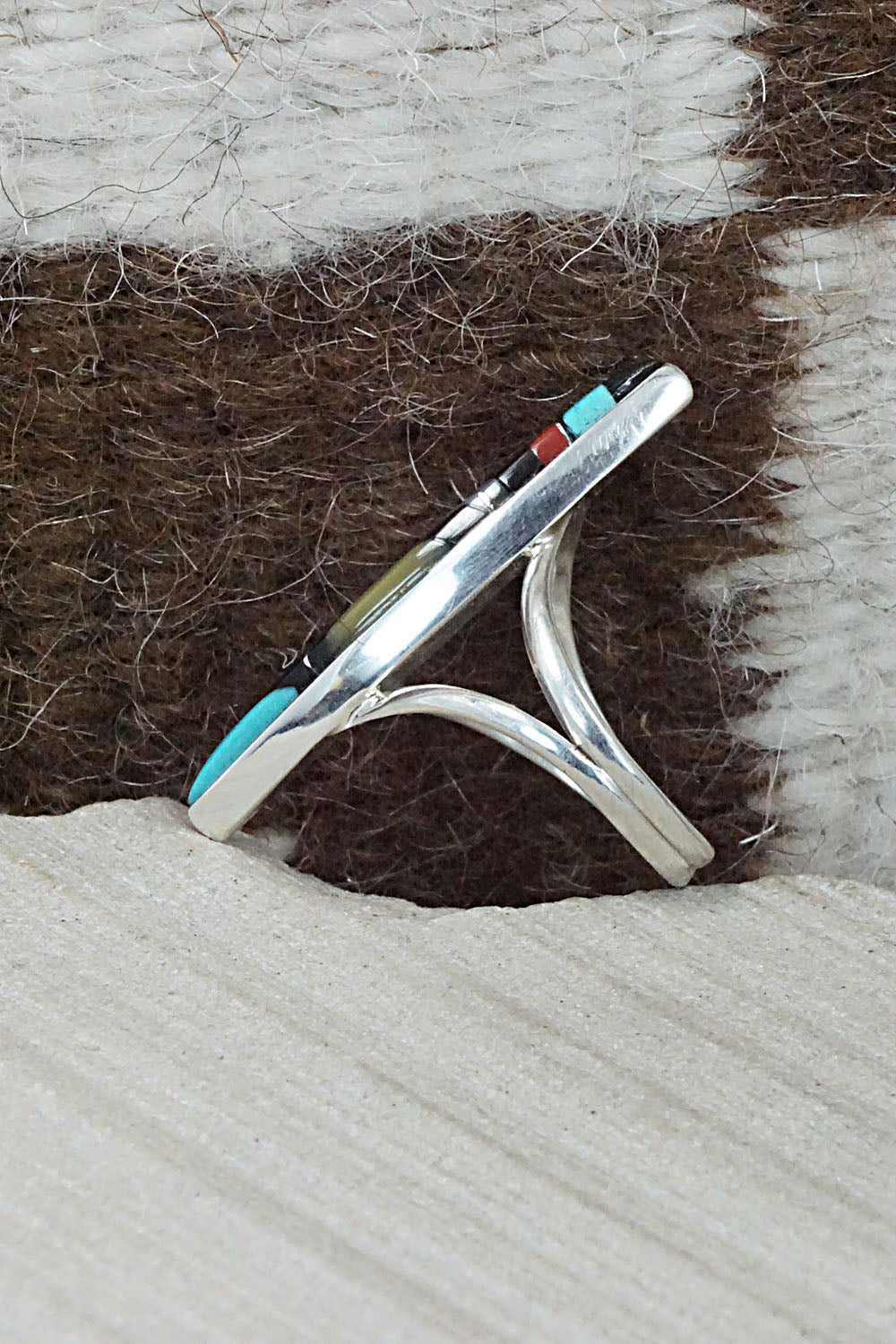 Multi Stone & Sterling Silver Ring - Cleo Kallestewa - Size 8
