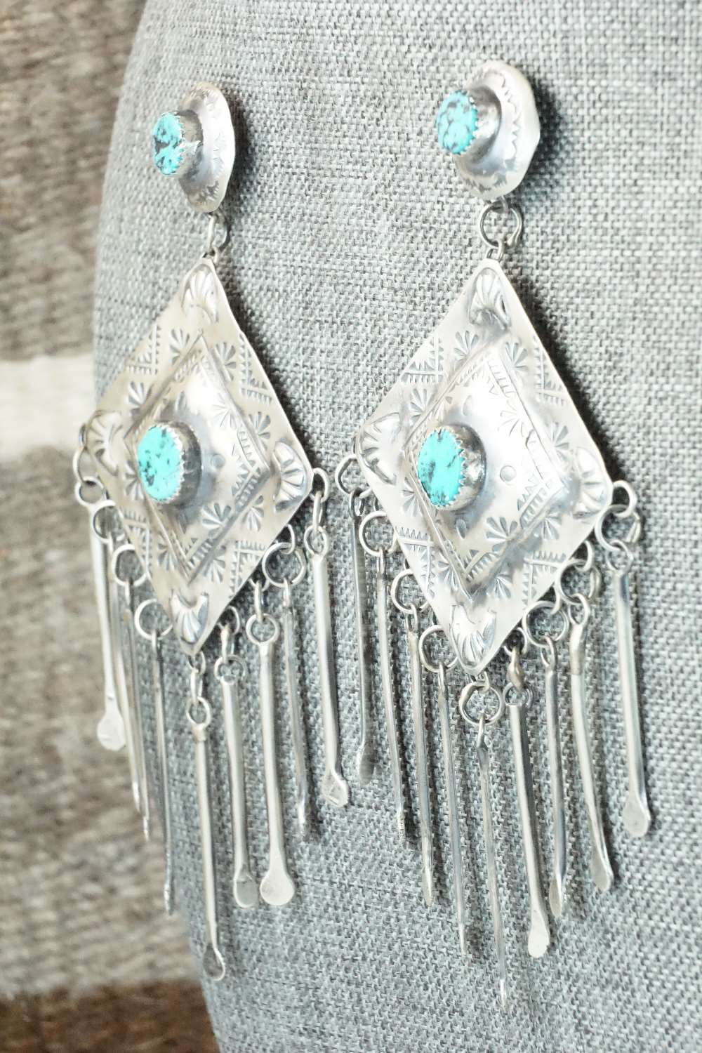 Turquoise & Sterling Silver Earrings - Gabrielle Yazzie